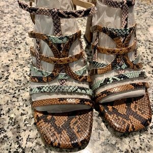 Antonio Melani Snake Print Strappy Dress Sandal